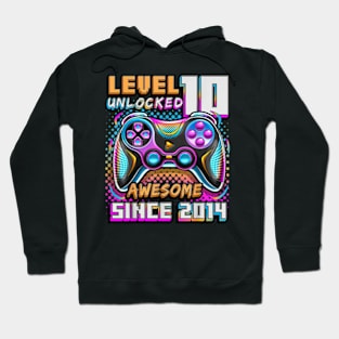 10th Birthday Gamer 10 Year Old Bday Boy Ten Son Hoodie